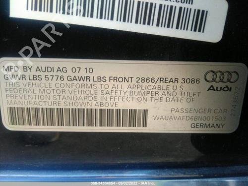 Fuel Tank Send Unit 2011 AUDI A8