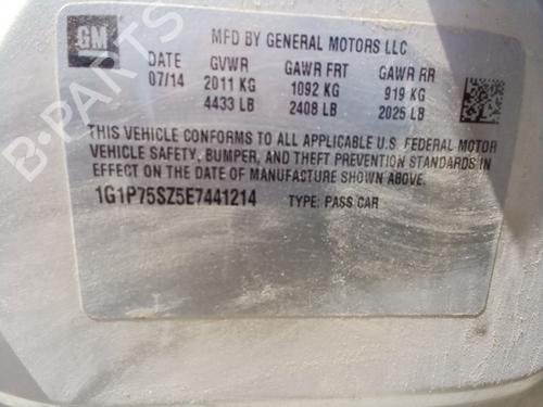 Exhaust Fluid Pump 2014 CHEVROLET Cruze