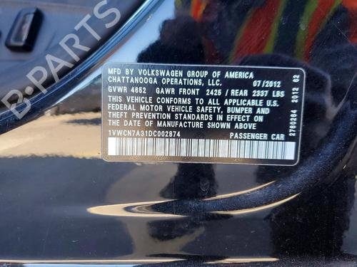 Exhaust Fluid Pump 2013 VOLKSWAGEN Passat