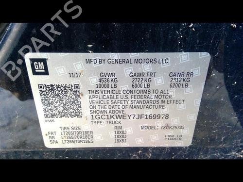 Exhaust Fluid Pump 2018 CHEVROLET Silverado 2500